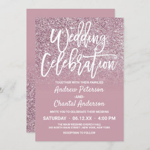 Invitation Parties scintillant Ombre de Dusty Rose Gold Pink