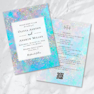 Invitation Parties scintillant Opal en Pierre turquoise tout 