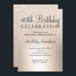 Invitation parties scintillant or chic ombre métallique 40e a<br><div class="desc">Une parties scintillant dorée chic et luxueuse à l'ombre du papier métallique avec une élégante typographie calligraphique invitation à l'anniversaire de 40e anniversaire .</div>
