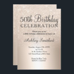 Invitation parties scintillant or chic ombre métallique 50e a<br><div class="desc">parties scintillant dorée chic ombre de papier métallique 50e anniversaire invitation.</div>