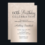 Invitation parties scintillant or chic ombre métallique 60e a<br><div class="desc">Une parties scintillant dorée chic et luxueuse à l'ombre de la feuille métallique avec une élégante typographie calligraphique pour une invitation à 60e anniversaire .</div>