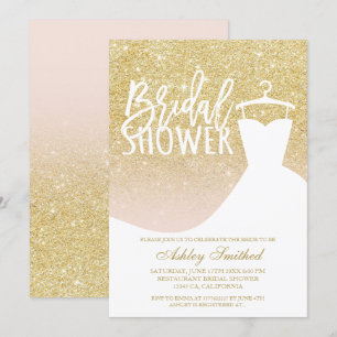 Invitation Parties scintillant or chic robe élégante Douche n