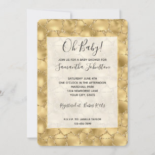 Invitation Parties scintillant or Glitzy Giraffe Imprimer