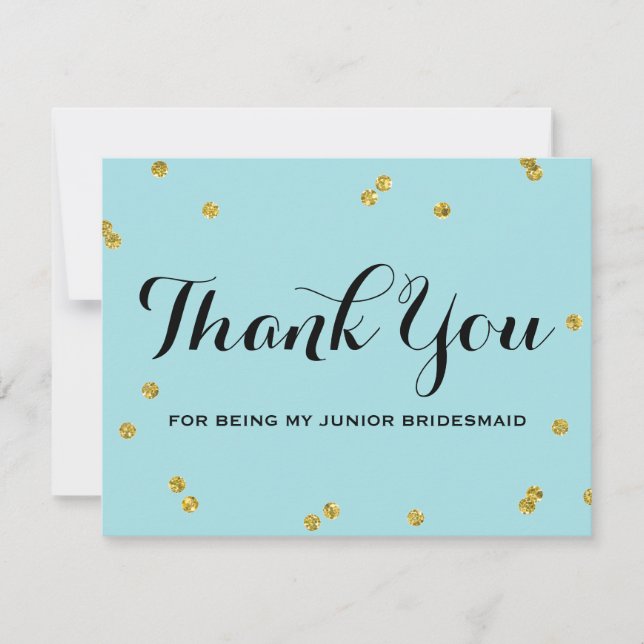 Invitation Parties scintillant or | Junior Bridesmaid Merci C (Devant)