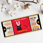 Invitation Parties scintillant or magie spectacle anniversair<br><div class="desc">abracadabra POOF! fêtez votre fête d'anniversaire avec notre billet de fête magique Invitation. Cette parties scintillant magique en or, noir et rouge pas de temps magique invitations de fête d'anniversaire comprend une illustration d'une baguette magique et un lapin lapin blanc éclate magiquement d'un casquette magicien noir avec un titre de...</div>