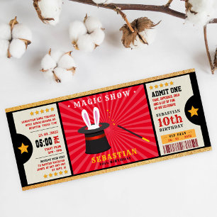 Invitation Parties scintillant or magie spectacle anniversair