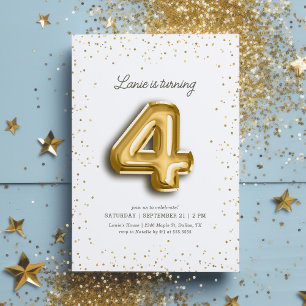 Invitation Parties scintillant or moderne Foil Balloon 4e ann