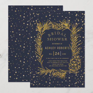 Invitation Parties scintillant or pin minuit bleu nuptiale do