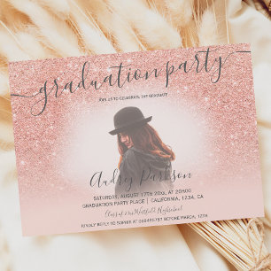 Invitation parties scintillant or rose blush rose chic photo