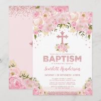 Parties scintillant or rose Blush rose Floral Girl