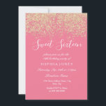 Invitation Parties scintillant or rose Confetti Sweet 16 anni<br><div class="desc">Parties scintillant d'or rose Confetti Sweet 16 anniversaire de fête Belle Parties scintillant d'or Faux Confetti Invitation. Collection correspondante dans Niche et Nest store. Design avec l'aimable autorisation de Studio Danemark</div>