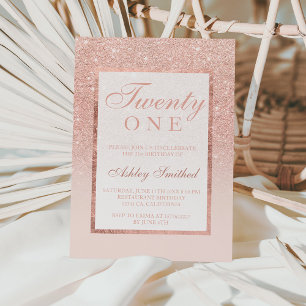 Invitation Parties scintillant or rose Faux élégant chic 21e