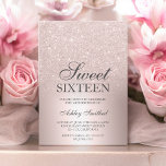 Invitation parties scintillant or rose ombre métallique chic<br><div class="desc">Une parties scintillant en or rose chic et luxueuse design en papier métallique à l'ombre avec une élégante typographie calligraphique pour une invitation Sweet 16 anniversaire.</div>