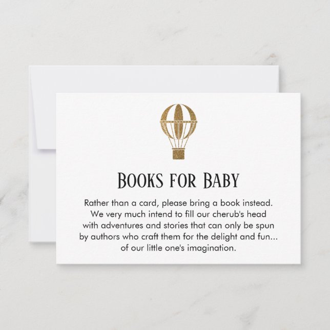 Invitation Parties scintillant Or simple Hot Air Ballotte Dem (Devant)