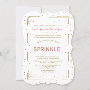 Invitation Parties scintillant or unique  SPRINKLE Baby showe