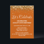Invitation Parties scintillant orange brûlée 50e anniversaire<br><div class="desc">Burnt Orange Gold Parties scintillant Invitation,  50e invitation de fête d'anniversaire Cinquante,  Fêtons digitale N'Importe quel âge,  Téléchargement instantané Cinquante-sixième cinquième,  Personnalisé 50e 60e Cinquantième,  Elégant Jalon modèle Golden Glam,  Personnalisé 50 60 Rouille personnalisée,  Calligraphie adulte Moderne Écriture stylisée,  Chic tendance customisée pour elle,  Bling 55e 65e 45e célébration</div>