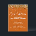 Invitation Parties scintillant orange brûlée 50e anniversaire<br><div class="desc">Burnt Orange Gold Parties scintillant Invitation,  50e invitation de fête d'anniversaire Cinquante,  Fêtons digitale N'Importe quel âge,  Téléchargement instantané Cinquante-sixième cinquième,  Personnalisé 50e 60e Cinquantième,  Elégant Jalon modèle Golden Glam,  Personnalisé 50 60 Rouille personnalisée,  Calligraphie adulte Moderne Écriture stylisée,  Chic tendance customisée pour elle,  Bling 55e 65e 45e célébration</div>