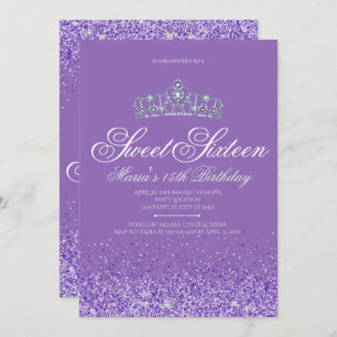 Invitation Parties scintillant parfaite violette, 16 invitati
