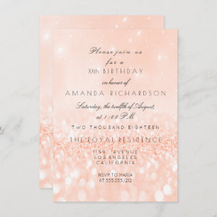 Invitation Parties scintillant Pastel Coral Peach Girdal Birt