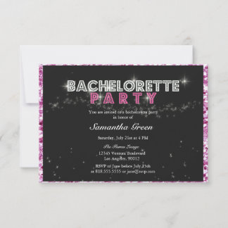 Invitation Parties scintillant pétillante Pink Bachelorette P