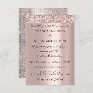 Invitation Parties scintillant pétillante Rose or élégant mar