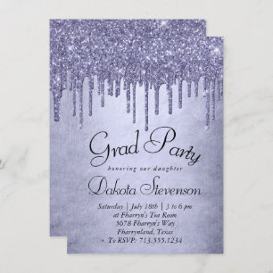 Invitation Parties scintillant pourpre de séchage Lavender