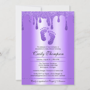 Invitation Parties scintillant pourpre Drift Luxury Baby Feet