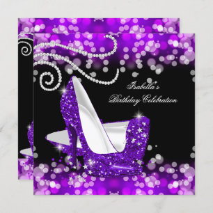 Invitation Parties scintillant Purple Haut Talons Diamants An