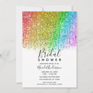 Invitation Parties scintillant Rainbow Snowcone Fête des mari