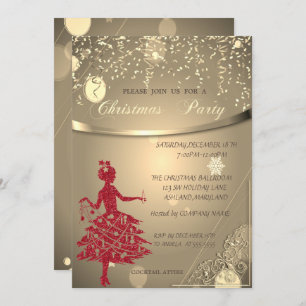 Invitation Parties scintillant Red Girl, Confetti Company fêt