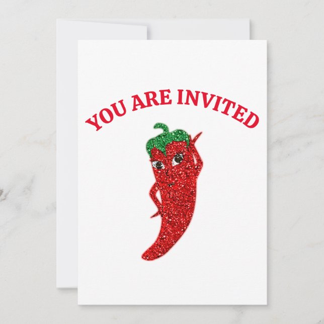 Invitation Parties scintillant Red Hot Pepper Diva (Devant)