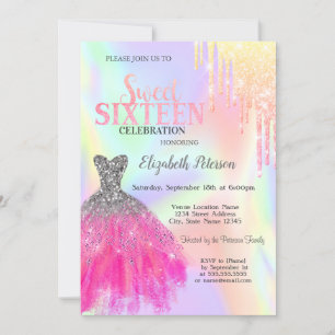 Invitation Parties scintillant, Robe Chic Holographique Sweet