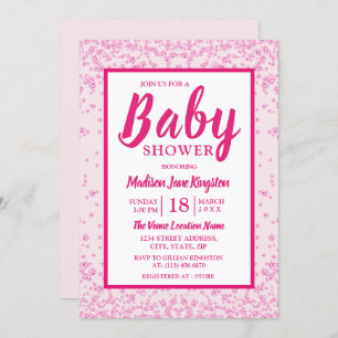 Invitation Parties scintillant rose Baby shower fille Invitat