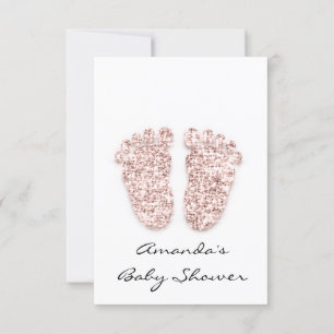 Invitation Parties scintillant Rose bébé fille garçon douche