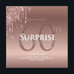 Invitation Parties scintillant rose blanc 60e Anniversaire su<br><div class="desc">Il est temps de célébrer et cette invitation fera avancer votre fête dans la bonne direction. Ce design présente une parties scintillant à goutte rose et une typographie personnalisée. Beaucoup d'étincelle !</div>