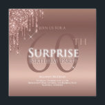 Invitation Parties scintillant rose blanc 60e Anniversaire su<br><div class="desc">Il est temps de célébrer et cette invitation fera avancer votre fête dans la bonne direction. Ce design présente une parties scintillant à goutte rose et une typographie personnalisée. Beaucoup d'étincelle !</div>