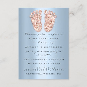 Invitation Parties scintillant Rose Bleu Baby shower Pied