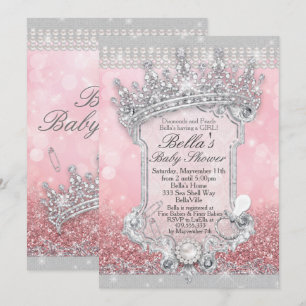 Invitation Parties scintillant rose Bling Baby Shower Invitat
