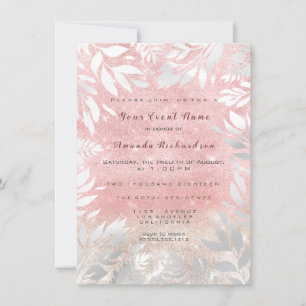 Invitation Parties scintillant rose Blush Ombre Floral Sparkl