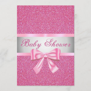Invitation Parties scintillant rose Bow Baby shower Invitatio