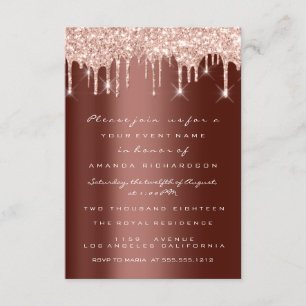 Invitation Parties scintillant Rose Brown Mariage nuptiale S