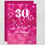 Invitation Parties scintillant rose chaud Glam 30e anniversai<br><div class="desc">Célébrez la fille d'anniversaire avec cette 30e Invitation d'anniversaire moderne et glam! Parties scintillant rose chaud devant avec arrière - plan rose solide sur le dos. L'âge et tout le texte peuvent être modifiés.</div>