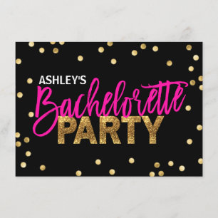 Invitation PARTIES SCINTILLANT rose CHAUD PARTI BACHELORETTE