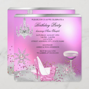 Invitation Parties scintillant Rose Chaussures à talon Haut C