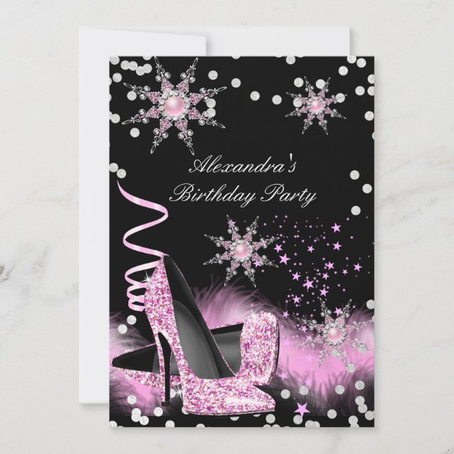 Invitation Parties scintillant rose clair talons hauts Annive (Devant)
