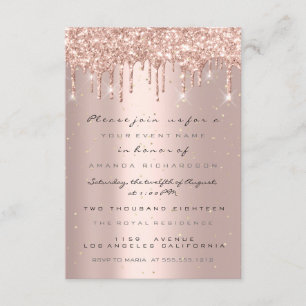Invitation Parties scintillant Rose Confetti Bridal Sweet 16