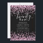 Invitation Parties scintillant rose Confetti Noir 21e anniver<br><div class="desc">Parties scintillant rose Confetti Noir 21e anniversaire Invitation Belle Parties scintillant rose Faux Confetti Invitation. Collection correspondante dans Niche et Nest store.</div>