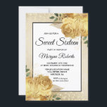 Invitation Parties scintillant Rose dorée Floral Sweet 16 Inv<br><div class="desc">Parties scintillant Rose d'or Floral Sweet 16 Invitation Voir la collection correspondante en magasin</div>