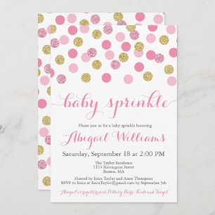 Invitation Parties scintillant rose et or Baby Sprinkle Invit