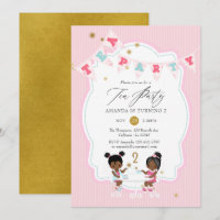 Parties scintillant rose et or fille 2ème annivers